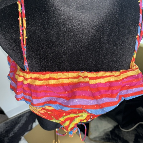 Farm Rio MultiColored Tribal Print Halter Top Size L - Picture 4 of 9